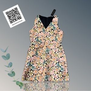 Banana Republic Floral Jacquard Sheath Dress Sleeveless Lined size 10